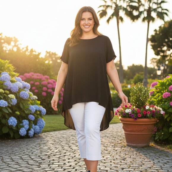 Vince Camuto Tops - NWT Vince Camuto Women's Black Short Sleeve Blouse